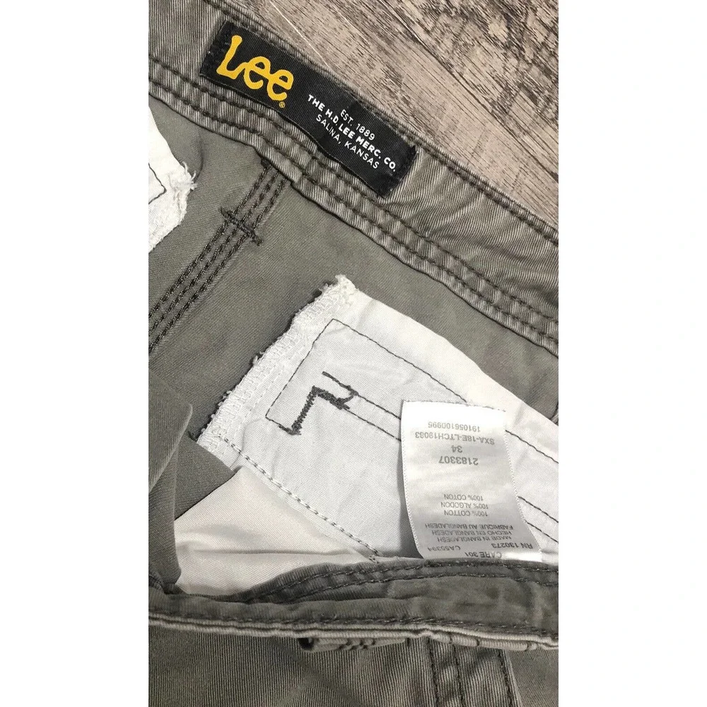The H.D Lee Merc. Co. Sz 34 Cargo Short Men's Beige Mid Multi Pocket Fishing C19